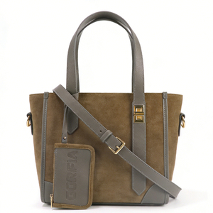Nuevo Bolso de Mano para Mujer, Textura de Gamuza, Cuero PU, Viene con Cartera, Bolso de Marca de Diseñador - Product Image 2
