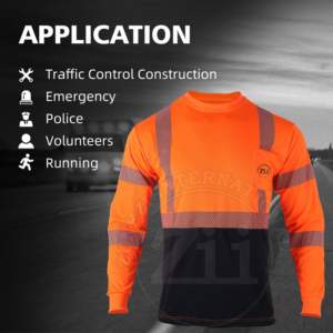 Camiseta Polo de Trabajo de Manga Larga con Reflectores de Seguridad, Ropa de Trabajo FR, ANSI Clase 1, con Luz LED Intermitente, Transpirable, Impermeable, Personalizada - Product Image 3