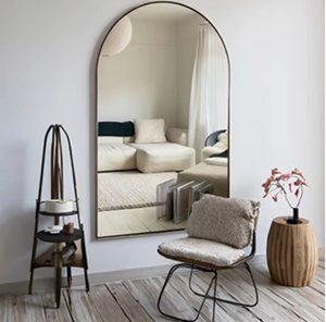 Floor Full Body Wall Mirror Full Length Irregular <b>Framed</b> Mirror for Bedroom - Product Image 5