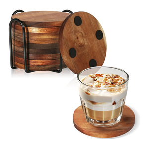 Sous-verre en bois personnalisé avec logo imprimé – Cadeau promotionnel haut de gamme pour café, bureau, restaurant – Choix élégant et moderne - Product Image 1