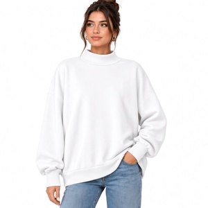 Sudadera Oversize de Cuello Alto para Mujer, Manga Larga Relajada, Hombros Caídos, Ajuste Holgado, Ropa Casual Diaria al por Mayor - Product Image 2