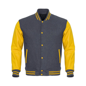 Blouson universitaire de baseball personnalisable pour homme, style bomber uni, avec lettres de collège, en toile enduite sur le devant - Product Image 3