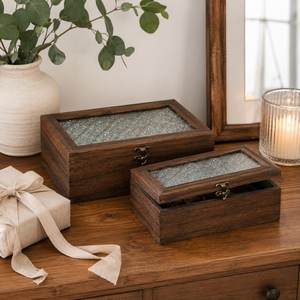 Coffret de rangement pour bijoux en bois économique pour bagues, boucles d'oreilles, montres et petits accessoires avec un aspect haut de gamme - Product Image 6
