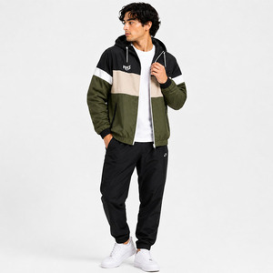 OEM Design Custom logo Blank Patchwork <b>Waterproof</b> Windproof Windbreaker Lightweight Nylon Full Zip up Color Block Men's <b>Jackets</b> - Product Image 4