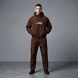 Fabricantes de Ropa, Sudadera con Capucha Reflectante de 3m Personalizada y Pantalones Deportivos de Nailon, Conjunto de Sudadera y Pantalones Deportivos Cortavientos para Hombre - Product Image 1