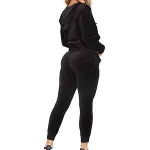 Conjunto Deportivo de Tela Brillante Premium, Ropa Deportiva de Invierno de Tela Suave, Atuendo Elegante para Mujer, Chándal de Terciopelo de Talla Grande - Product Image 5