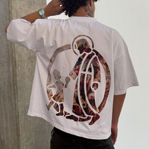 Nueva llegada: Camiseta de verano para hombre, de algodón grueso, de manga corta, con estampado gráfico personalizado, corte holgado, a precios razonables. - Product Image 2