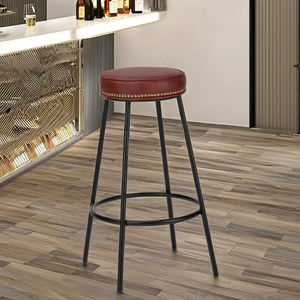 Chaise de bar moderne avec base en métal - Mobilier commercial durable et léger pour hôtels, bars à domicile, usage extérieur et scolaire - Product Image 2