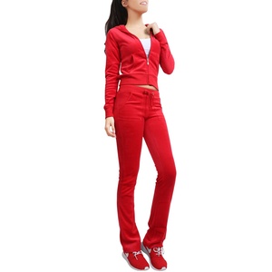 Conjunto Deportivo Morado con Capucha para Mujer, Pantalones Largos de Color Sólido, Casuales, con Bolsillos Laterales, Transpirables, para Otoño - Product Image 1