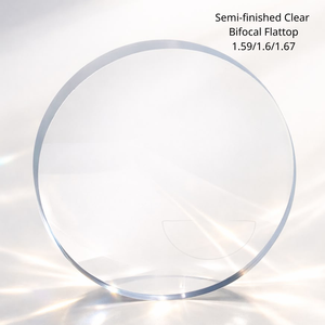 เลนส์เปล่าแบบกึ่งสำเร็จรูป SF Bifocal Flattop MR-8 1.6  ทำจากพลาสติกใส  ไม่เคลือบผิว UC สำหรับแว่นตา - Product Image 1