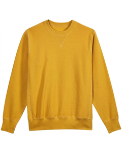 เสื้อสเวตเชิ้ตคอกลมผู้ชาย สีพื้น ผ้าถัก ทรงปกติ สวมใส่สบายๆ สำหรับฤดูใบไม้ร่วง แขนยาว สีเหลือง - Product Image 1