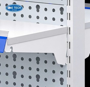 OneTech Heavy-Duty Steel Anti-Rust Single-Sided Gondola Perforated 5-<b>Shelf</b> 60-80kg Capacity Retail Display <b>Racks</b> - Product Image 2