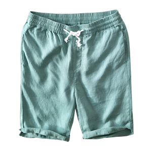 Shorts de bain et de plage pour hommes, coupe décontractée, couleur marine, légers, avec cordon de serrage, 100% coton, service OEM - Product Image 4