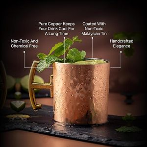 Artisan Copper Moscow Mule <b>Mugs</b> Created For Refreshing Cocktails Stylish Drinkware For Kitchen Bar And Dining Events - Product Image 3