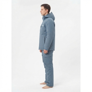 Conjunto de chaqueta y pantalones de esquí impermeables para hombre con capucha, aislamiento sintético, azul, ropa de invierno para exteriores - Product Image 2