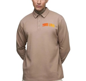 เสื้อโปโลแขนยาวผู้ชาย ผ้าฝ้าย ระบายอากาศได้ดี สไตล์ลำลอง โลโก้ด้านหน้า พิมพ์ลายด้วยความร้อน เสื้อโปโลสำหรับตีกอล์ฟ - Product Image 1
