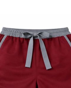 Custom Manufacturer Men Red Sleeveless Tank Top And Shorts <b>Set</b> Casual Summer Cotton Outfit Gray Trim Drawstring Two Piece <b>Set</b> - Product Image 5