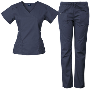 2026 Custom Spandex Medical Scrubs <b>Set</b> <b>Doctor</b> Nurse Hospital Uniform Short Sleeve Top Jogger Pants Nursing Scrub Suit - Product Image 1