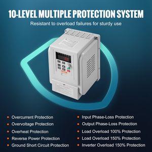 Inverter VFD 5HP 4KW 18A Monofase 220V-240V Ingresso Trifase 220V-240V Uscita 0-400Hz Controllo di Velocità a Frequenza Variabile per Motori AC - Product Image 4