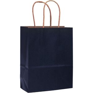 Confezione da 32 Sacchetti Regalo in Carta Blu Navy di Medie Dimensioni con Manici 7.6"x4.75"x10.5" Multiuso - Product Image 1