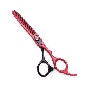 Ciseaux professionnels rouges pour la coupe des cheveux, lame en acier inoxydable, manche long, pour droitiers, usage en salon - Product Image 3