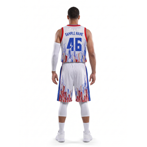 Maillot de basketball sans manches 100 % polyester personnalisé par sublimation, uniforme d'été pour équipes amateur et semi-professionnelles, OEM disponible - Product Image 2