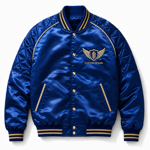 Wholesale Satin Bomber <b>Jacket</b> Custom Logo <b>Mens</b> Lightweight Baseball Outerwear Private Label Clothing Manufacturer - Product Image 1