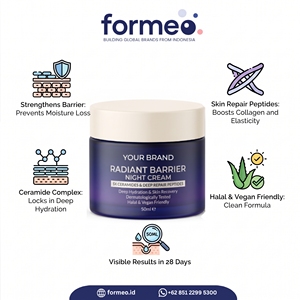 Crema de Noche para Adultos de Marca Privada Personalizada OEM, para el Cuidado Facial Diario, Fabricación de Cosméticos en Indonesia, 20ml 30ml 50ml - Product Image 1