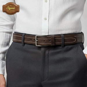 Cinturón de Cuero Genuino 100% de Grano Completo con Hebilla Clásica, Correa Premium para Uso Casual y Formal - Product Image 6