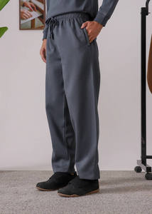 Conjunto Deportivo con Capucha para Hombre, Color Gris, 100% Algodón, Corte Holgado, Color Sólido, Ropa Casual con Bolsillos Laterales, Cintura Elástica, Estilo Otoñal - Product Image 3