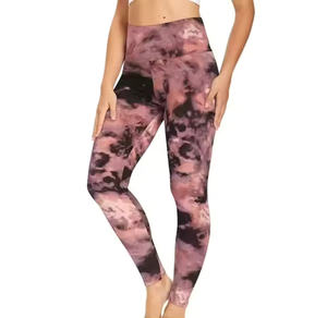 Pantalon de yoga personnalisé à séchage rapide, tissu tricoté sans couture, 51% polyamide, 38% polyester, 11% élasthanne, coupe ajustée, taille haute, imprimé - Product Image 1