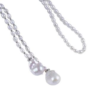 Collar Barroco de Moda con Perlas de Agua Dulce en Forma de Arroz, Cadena para Mejor Amiga o Madre, Elegante para Otoño e Invierno, para Usar con Suéter - Product Image 5