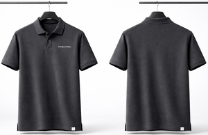 Camiseta Polo de Algodón Negra para Hombre ONEAPEX, Manga Corta, Color Sólido, Informal, Transpirable, Tejido Oxford, Logotipo Bordado en la Parte Delantera - Product Image 3