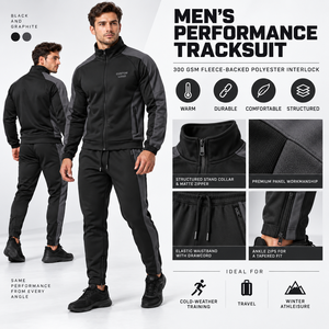Training Session Men's Warm <b>Up</b> Tracksuit OEM ODM Polyester Interlock <b>Zip</b> Pockets Custom Activewear Factory - Product Image 6