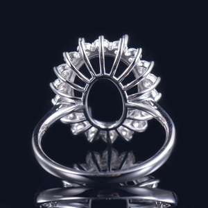 แหวนเงินแท้ 925 ชุบทอง 18K รูปไข่ แบบเซมิเม้าท์ สำหรับใส่พลอย ประดับเพชร CZ สำหรับผู้หญิง ขายส่งเครื่องประดับคุณภาพสูง สินค้ามาใหม่ - Product Image 3