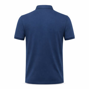 Men's Blue <b>Star</b> Printed Polo <b>Shirt</b> Short Sleeve Regular Fit Casual Style Oxford Fabric Woven Design - Product Image 3