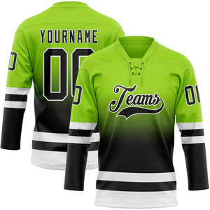 Maillot de hockey sur glace pour équipes, col en V, manches trois quarts, nom et numéro personnalisés, impression sublimée, polyester respirant, vêtements pour adultes - Product Image 4