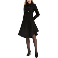 Manteau long trench pour femme - Manteau d'hiver en laine avec revers gothique, épais, à capuche, OEM ODM