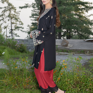 Conjuntos de Ropa Étnica para Mujer, Shalwar Kameez, Tallas Grandes, Encaje, Diseño Único, Corte Holgado, Trajes de 2 Piezas - Product Image 4