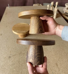 Soporte Redondo de Madera Hecho a Mano para Tartas, Base Rústica para Postres, para Bodas, Fiestas y Repostería Casera - Product Image 2