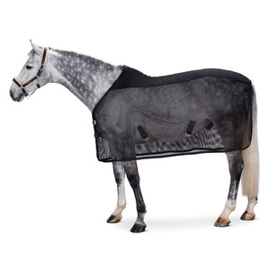 Manta Antimoscas Negra de Malla para Caballo, de Longitud Completa, Transpirable, con Cierre de Velcro, para Equitación - Product Image 1