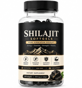 Gélules de Shilajit de l'Himalaya à Marque Blanche (30 unités) – Shilajit 100 % Pur, Riche en Acide Fulvique et Minéraux pour l'Énergie et la Vitalité - Product Image 1