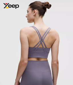 เสื้อชั้นในกีฬาโยคะคุณภาพสูงสำหรับผู้หญิง XEEP รุ่น XC-SB-202 แบบเรียบง่าย ระบายอากาศได้ดี สายปรับได้ แผ่นรองถอดออกได้ รองรับได้ดีเยี่ยม แห้งเร็ว - Product Image 2