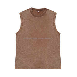 Lavage à l'acide débardeur élégant et haute tendance sans manches hommes débardeur lourd GSM tissu épais débardeurs élégant Streetwears vêtements - Product Image 4