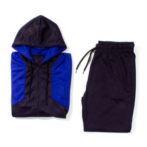 Ensemble de survêtement bleu marine à capuche pour homme – Sweat-shirt et pantalon longs avec design color block, respirant, idéal pour l'automne - Product Image 6