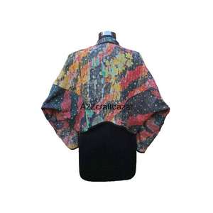 Chaqueta Gudari Hecha a Mano para Mujer, Algodón Estándar, Estilo Indio Kantha, Multicolor, Vintage, 100% Étnica, Transpirable para Invierno - Product Image 6