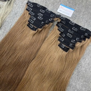 Extensiones de Cabello Humano Vietnamita Natural Liso Color Marrón con Clip, Extensiones de Cabello Virgen con Clip, Trama Fácil de Instalar - Product Image 6