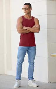 Débardeur de sport pour homme en coton respirant, personnalisable avec logo, idéal pour la gym, le fitness, l'entraînement et la musculation - Product Image 2