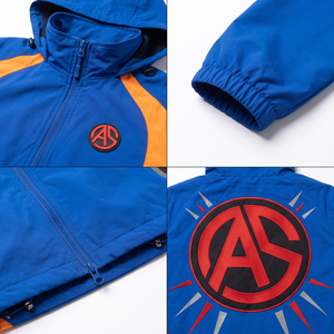 เสื้อแจ็คเก็ตกันลมสำหรับผู้ชายแบบสปอร์ต ผ้าไนลอนกันน้ำ แต่งฮู้ด ปักโลโก้ สไตล์สตรีทแวร์ ผ้าทอ OEM - Product Image 4