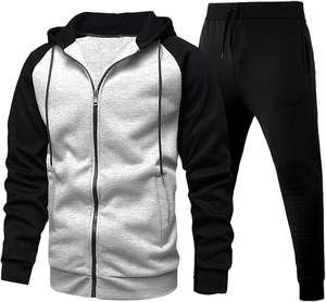 Chándal para hombre con chaqueta con cremallera diseñado con tela de algodón mezclado de alta calidad que ofrece comodidad y estilo para entrenamientos en el gimnasio y correr. - Product Image 3
